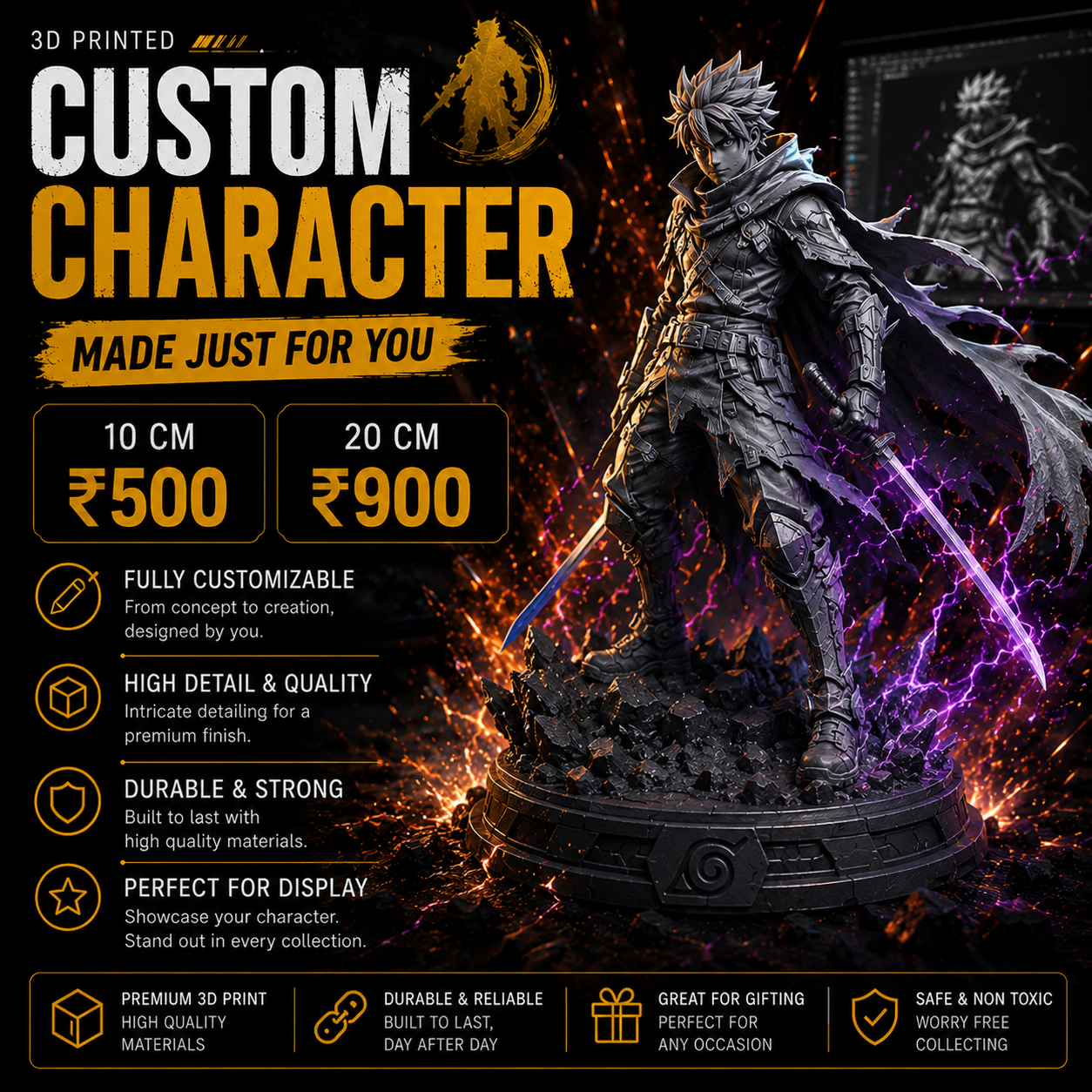 Custom character statue